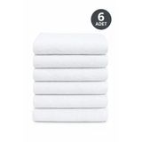 6 Lı Otel Havlusu Pamuklu Beyaz El Yüz Havlusu 50X90 Cm