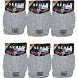 6 Lı Paket Seher Yıldızı Pamuklu Penye Düğmeli Erkek Boxer 0008 - Gri - XL
