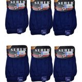 6 Lı Paket Seher Yıldızı Pamuklu Penye Düğmeli Erkek Boxer 0008 - Lacivert