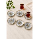 6 lı Porselen Çay Tabağı, Porselen Çay Tabak Anadolu Yeşil