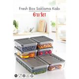 6 Li Set Freshbox Mikrodalga Ve Difrize Uygun Saklama Kabı Set Gri OPH-000660