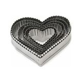 6 Lı Tırtıklı Kalp Metal Kurabiye Kalıbı