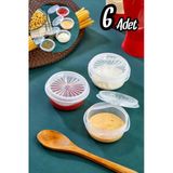 6 Lı Yelpaze Kapaklı Şeffaf Mini Sosluk- Ketçap Mayonez Kabı- Kahve Yanı Şeker Luk