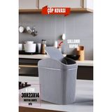 6 Lt Çöp Kovası, Mutfak, Banyo, Tuvalet, Ofis Çöp Kutusu Gri