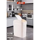 6 Lt Çöp Kovası, Mutfak, Banyo, Tuvalet, Ofis Çöp Kutusu Krem OPH-001292