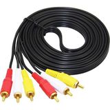 6 Metre Hazır Cctv Av Gold Kablo 3 Rca 3 Rca Erkek Ses Video Power