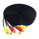 6 Metre Hazır CCTV AV Gold Kablo 3RCA 3 RCA Erkek Ses Video Power
