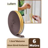 6 Metre Kahve Pvc Doğrama Kapı Pencere Soğuk Geçirmez Sızdırmaz İzolasyon Fitil Yapışkanlı 3x2 6 Mt 6 M