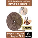 6 Metre Kahve Pvc Doğrama Kapı Pencere Soğuk Geçirmez Sızdırmaz Izolasyon Fitil Yapışkanlı 3x2=6 mt