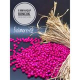 6 mm Ahşap Boncuk (25 Gram 175 Adet)Delik Çapı 2mm Makrome Takı Bileklik Tahta Yuvarlak - Fuşya