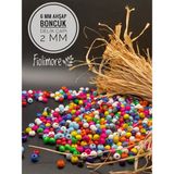 6 mm Ahşap Boncuk (25 Gram 175 Adet)Delik Çapı 2mm Makrome Takı Bileklik Tahta Yuvarlak - Karışık Renk