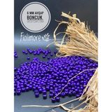 6 mm Ahşap Boncuk (25 Gram 175 Adet)Delik Çapı 2mm Makrome Takı Bileklik Tahta Yuvarlak - Mor