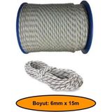 6 mm Sentetik Iskota Halat, Dağcı Ipi, Kamyoncu Halatı, Outdoor Kamping Piknik Salıncak Halatı, 15 Metre
