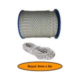 6 Mm Sentetik Iskota Halat, Dağcı İpi, Outdoor Kamping Piknik Salıncak Halatı, 5 Metre