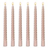 6 Paket 10 İnç Işık-Mocha Spiral Konik Mumlar Ev Dekoru için, Kokusuz Damlatmaz Bükülmüş Şamdanlar Düğünler için Akşam Yemeği Tatil Dekorasyonu Resmi Etkinlikler