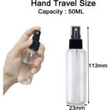 6 Parça, 50 ml Sprey Şişesi Boş Plastik Ince Sis Seyahat Atomizer Seti 2 Huni ile - Temizle Dol - Çok Renkli