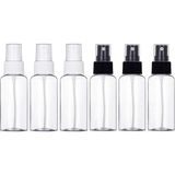 6 Parça, 50 ml Sprey Şişesi Boş Plastik İnce Sis Seyahat Atomizer Seti 2 Huni ile - Temizle Doldurulabilir ve Yeniden Kullanılabilir Seyahat Boyu Şişe Tuvalet Kozmetik Makyaj için Sıvı Kaplar