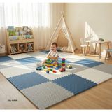6 Parça 50X50 Puzzle Mat - 100X150 cm Kurulumlu Oyun Spor Matı Puzzle Halı Tatami 13M (Beyaz-Gri-Lacivert) - 000-Siyah