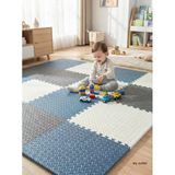 6 Parça 50x50 Puzzle Mat - 100x150 cm Kurulumlu Oyun Spor Matı Puzzle Halı Tatami 13m (beyaz-lacivert-siyah)