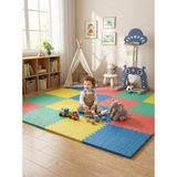 6 Parça 50X50 Puzzle Mat - 100X150 cm Kurulumlu Oyun Spor Matı Puzzle Halı Tatami 13M (Çokrenkli - Genel