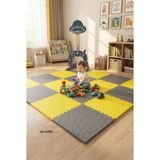 6 Parça 50X50 Puzzle Mat - 100X150 cm Kurulumlu Oyun Spor Matı Puzzle Halı Tatami 13M (Siyah-Gri) - 000-Siyah
