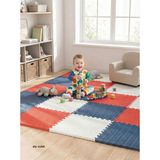 6 Parça 50X50 Puzzle Mat - 100X150 cm Kurulumlu Oyun Spor Pilates Matı Puzzle Halı Tatami 13MM - 100 x 150 cm - Kırmızı - Lacivert - Beyaz