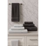 6 Parça Banyo Havlusu Seti Pamuklu 70x140 Cm Serenio Antrasit-Açık Gri