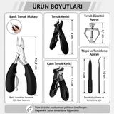 6 Parça Batık Tırnak Makası Seti Profesyonel Pedikür Manikür Bakım Seti B5pp