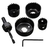 6 Parça Buat Açma Panç Seti 32-38-44-54Mm & 3/8 Hex Anahtar Metal Ahşap Plastik Delik Açma