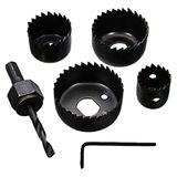 6 Parça Buat Açma Panç Seti 32-38-44-54Mm &Amp; 3/8 Hex Anahtar Metal Ahşap Plastik Delik Açma