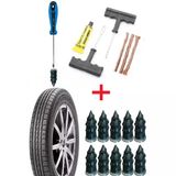 6 Parça Fitilli Lastik Tamir Kiti + 10'lu Kauçuk Tamir Vidası Seti - Otomobil, Motosiklet, Bisiklet