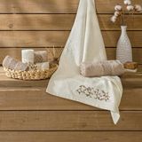 6 Parça Havlu Hamam Seti Bej Krem - Çok Renkli - 0,6 x 19 x 29 cm