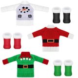 6 Parça Noel Elf Bebek Giyim Aksesuar Seti Elf Kazak Seti Noel Baba Küçük Kazak Oyuncak Bebek Ayakkabıları Kar Botları Bebek Aksesuarları