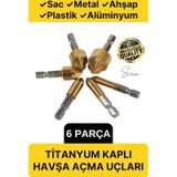 6 Parça Premium Titanyum Kaplama Hss Bits Uçlu Kırılmaz A Kalite Paslanmaz Havşa Açma Matkap Uç Seti