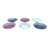 6 Parça Renkli Plastik Çay Tabak (5332)