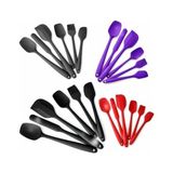 6 Parça Silikon Mutfak Gereçleri Seti, Isıya Dayanıklı Spatula, Fırça ve Kaşık Seti, Yapışmaz Tencere Dostu, Kırmızı, Siyah, Mor ve Koyu Füme Renk Seçenekleri (Koyu Füme) - Kestane Akaju - Option-1