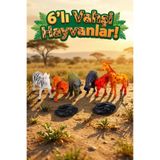 6 Parça Vahşi Hayvanlar Alemi Figür Seti - Eğitici Safari Oyuncak Paketi