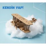 6. Pro Kendin Yap Ahşap Maket Uçak Hobi Seti - Ham Toprak