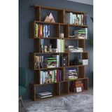 6 Raflı Çift Modül Zigzag Kitaplık Çalışma Odası Ofis Kitaplık