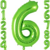 6 Rakam Açık Yeşil Folyo Balon 32-34" Inc 82 Cm