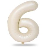 6 Rakam Krem Folyo Balon 34 İnç 76-82 Cm