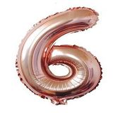 6 RAKAM ROSE GOLD FOLYO BALON 40 İNC 100 CM