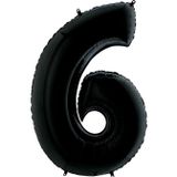 6 Rakam Siyah 100 cm Folyo Balon