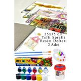 6 Renk Guaj Boya Mydido 25X35 Cm Telli Spralli Resim Defteri Palet Resim Fırçası 15 Yaprak Guajboya Resim Defteri
