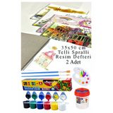 6 Renk Guaj Boya Mydido 35X50 Cm Telli Spralli Resim Defteri Palet Resim Fırçası 15 Yaprak Guajboya Resim Defteri