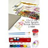 6 Renk Guaj Boya Südor 25X35 cm Telli Spralli Resim Defteri Palet Resim Fırçası 15 Yaprak Guajboya Resim Defteri - Çok Renkli - 25 ML