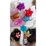 6 Renk Lotus Çiçekli Mandal Toka Renkli Çiçek Model Toka 6 Adet (9 Cm)