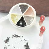 6 Renk Tırnak Süsleme Parlak Metal Havyar Taşları Nail Art Boncukları Wn-522