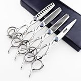 6" Salon Berber Profesyonel Saç Makası 440C (4 parça Set-C) | Tüm saç tipleri için uygundur, hem salon hem de ev kullanımı için saç kesme makineleri, ayarlanabilir gergi vidaları