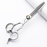 6 "Salon Berber Profesyonel Saç Makası 440C (İnceltme Makası-A) | Tüm saç tipleri için uygundur, hem salon hem de ev kullanımı için saç kesme makineleri, ayarlanabilir gergi vidaları